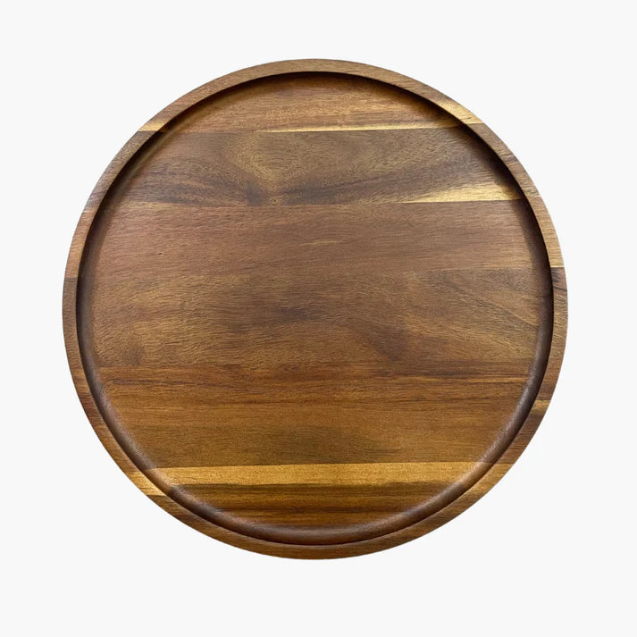 Bajo Plato Madera Nogal