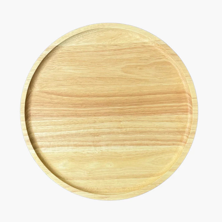 Bajo Plato Madera Encino